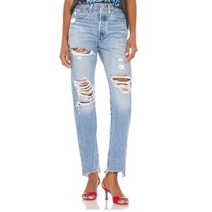 Levi's 501 Straight Jeans in Luxor Street Blue 100% Cotton Size 26